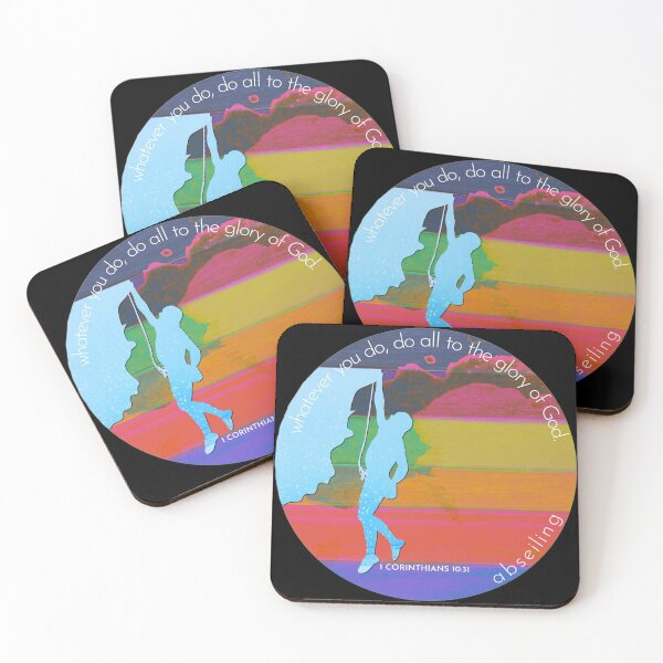 Item preview, Abseiling Bible Verse Silhouette Retro Vintage Watercolour Backdrop designed and sold by TheKingdomAttic.