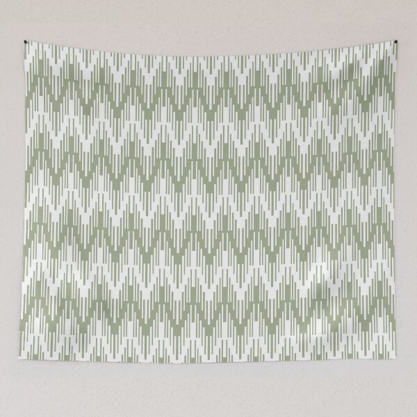 Item preview, Green and White Striped Chevron Ripple Pattern Pairs Dulux 2022 Popular Colour Bamboo Stem designed and sold by ColorOfTheYears.