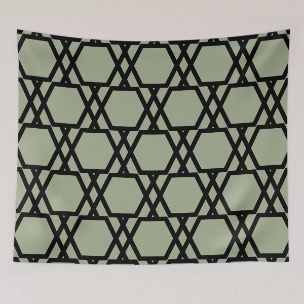 Item preview, Black and Green Tessellation Line Pattern 20 Pairs Dulux 2022 Popular Colour Bamboo Stem designed and sold by ColorOfTheYears.