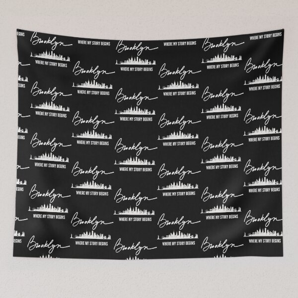 Item preview, BROOKLYN Where my story begins in black and white w/ Brooklyn bridge designed and sold by DoloresAlaire.