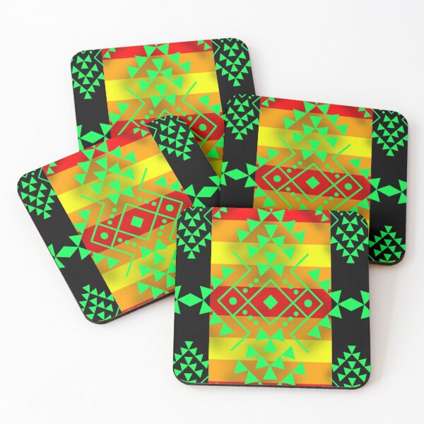 Item preview, Lime Green / Black Fire Geometric Native Print designed and sold by JMWCD.