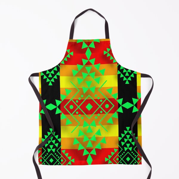 Item preview, Lime Green / Black Fire Geometric Native Print designed and sold by JMWCD.