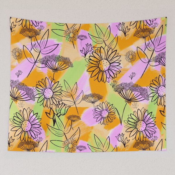 Item preview, Pincel de colores de los años 60 con motivos florales designed and sold by DesignsByJaycee.