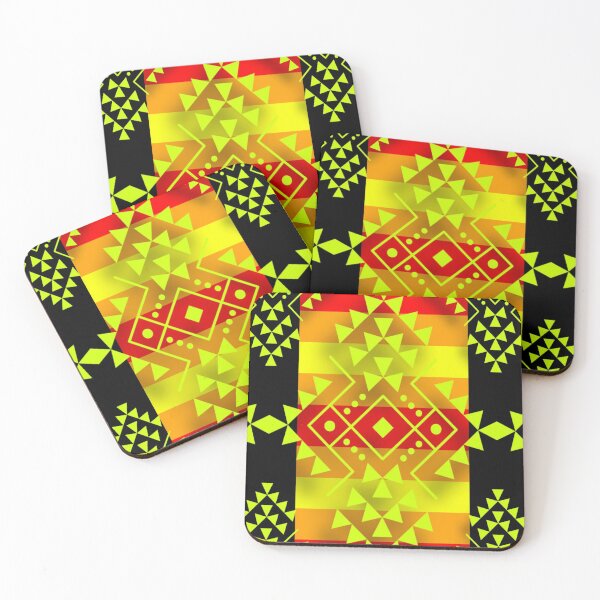 Item preview, Yellow / Black Fire Geometric Native Print designed and sold by JMWCD.