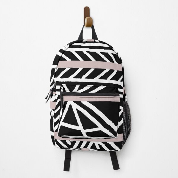 Artikelvorschau, Pink Black White Mud Cloth Stripe Pattern Pairs Dulux 2022 Popular Colour Rose Canopy entworfen und verkauft von ColorOfTheYears.