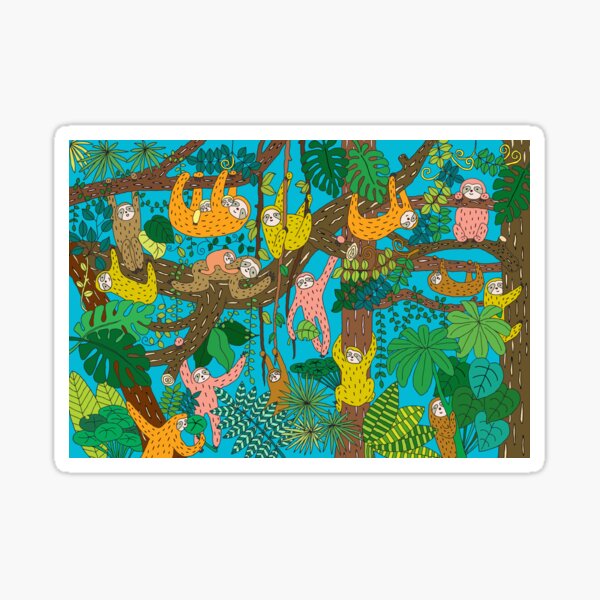 Item preview, Happy Sloths Jungle   designed and sold by m-lapino.