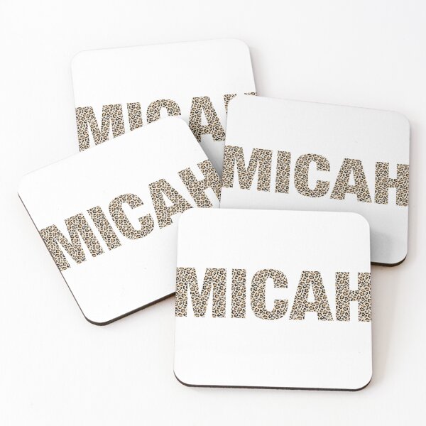 Item preview, Micah name Micah leopard pattern my name is Micah gift birthday holiday anniversary Essential Inspiration Joy Mood Funny designed and sold by DesignByHeartUK.