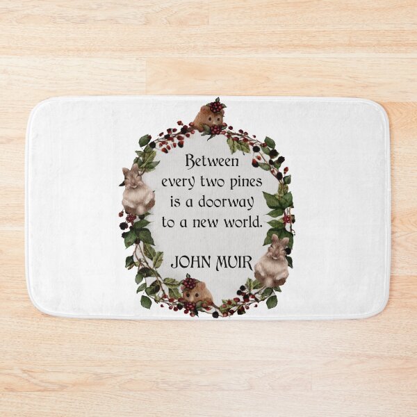 Item preview, John Muir Nature Quote Baby Bunny Watercolor Blackberry Wreath designed and sold by Monica Laipple.