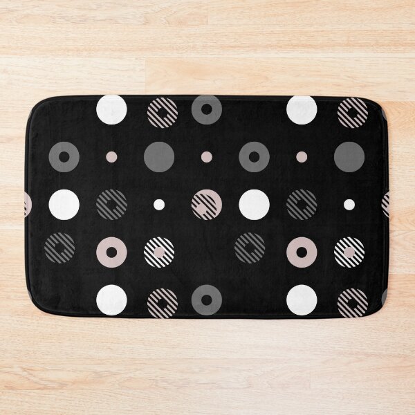 Artikelvorschau, Pink Gray Black White Stripe Circle Polka Dot Pattern Pairs Dulux 2022 Popular Colour Rose Canopy entworfen und verkauft von ColorOfTheYears.