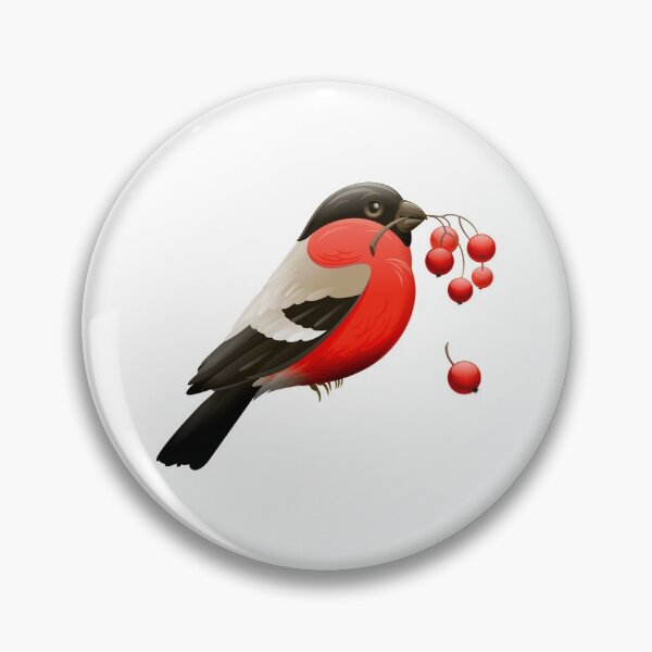 Item preview, Red Robin Bird with Berries. Vibrant Red Bird and Berries designed and sold by silviaol.