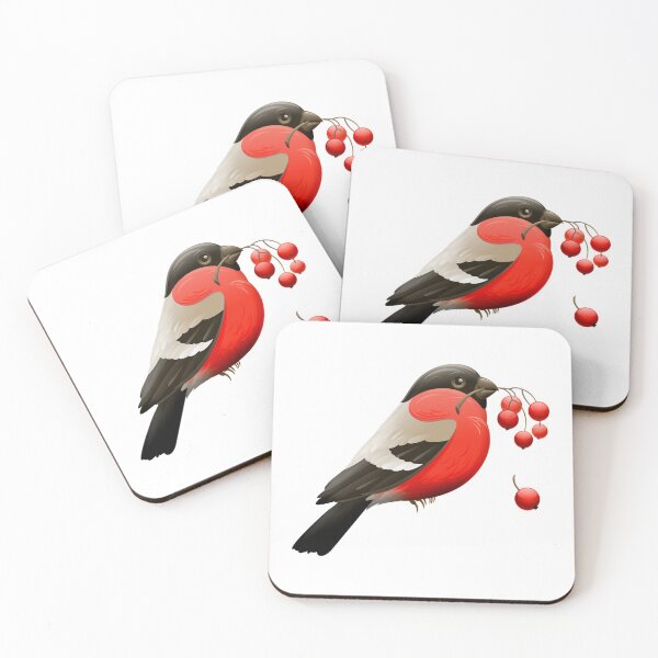 Item preview, Red Robin Bird with Berries. Vibrant Red Bird and Berries designed and sold by silviaol.