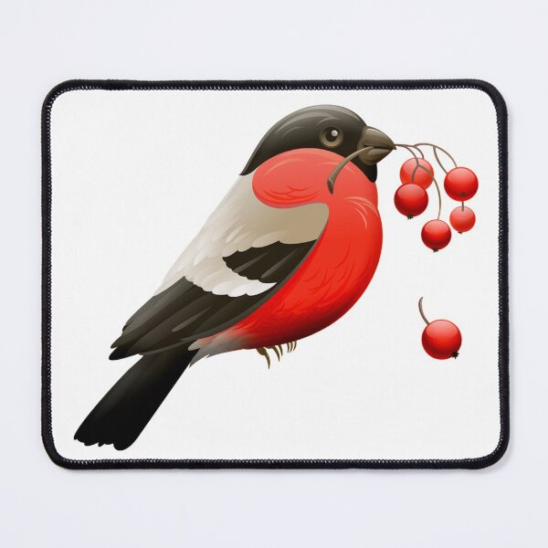 Item preview, Red Robin Bird with Berries. Vibrant Red Bird and Berries designed and sold by silviaol.