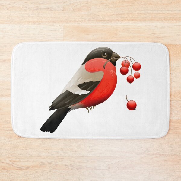 Item preview, Red Robin Bird with Berries. Vibrant Red Bird and Berries designed and sold by silviaol.