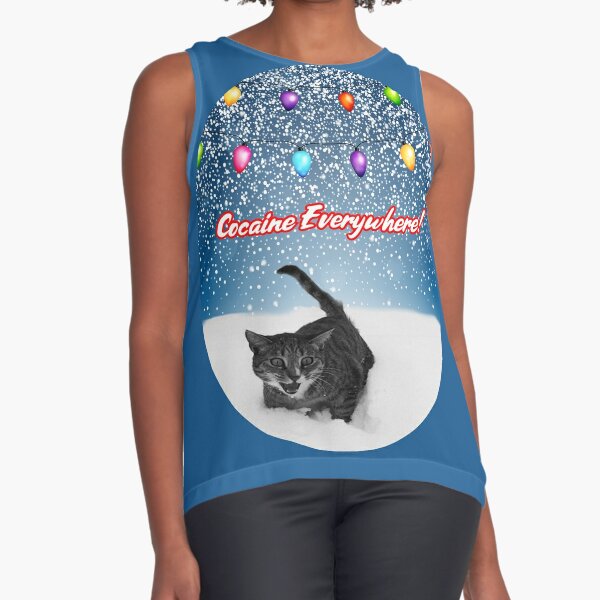 Black Cat Cocaine Everywhere Christmas Ugly Sweater