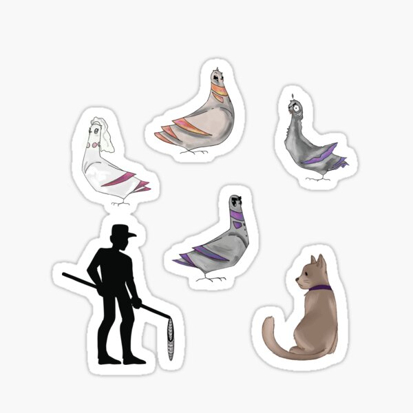Pigeon Gang, Cat, and DogCatcher Sticker