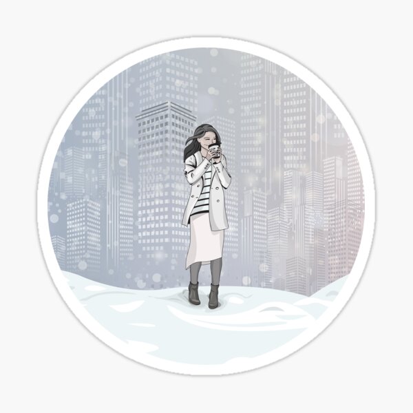 Winter Morning in a Big City Sticker