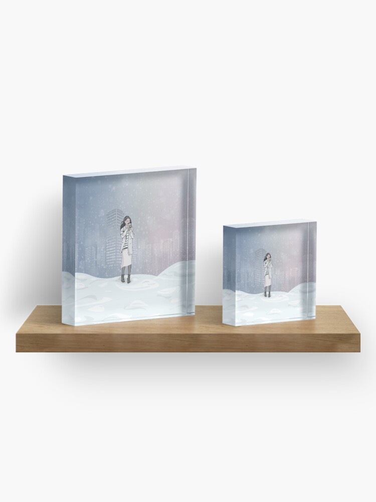 Alternate view of Winter Morning in a Big City Acrylic Block