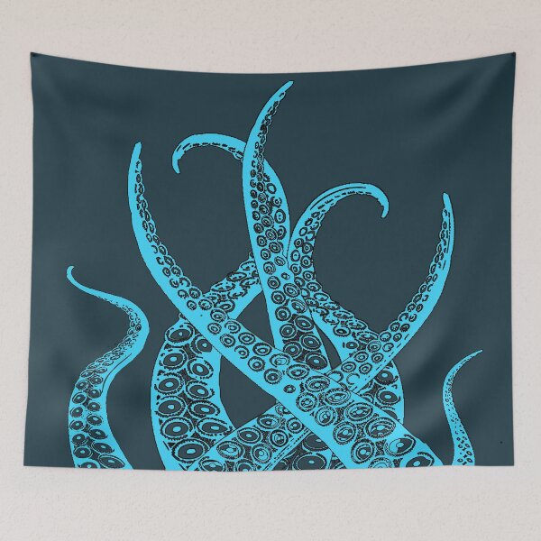 Item preview, Octopus Tentacles in Dark Turquoise background designed and sold by greenflashwear.