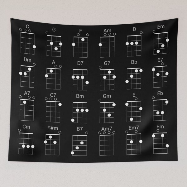Item preview, 24 Common Ukulele Chords Chart - Cheat Sheet for Uke Players designed and sold by UkeAlong.