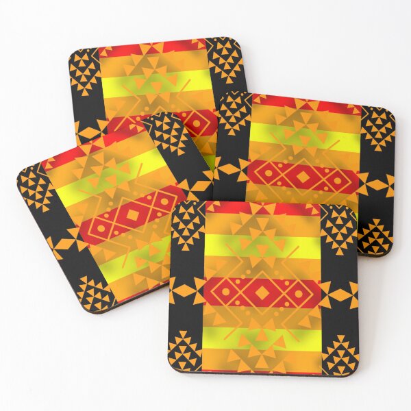 Item preview, Orange / Black Fire Geometric Native Print designed and sold by JMWCD.