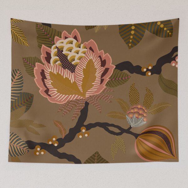 Item preview, Salmon Floral - Raw umber designed and sold by Sarah Thorpe Designs .