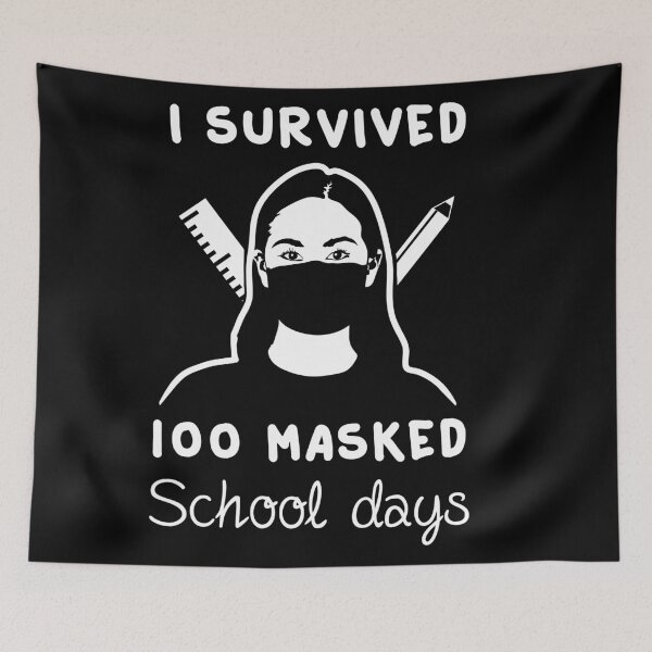 Item preview, I Survived 100 Masked School Days Shirt, 100 days of school for her designed and sold by TeeHDesigner.