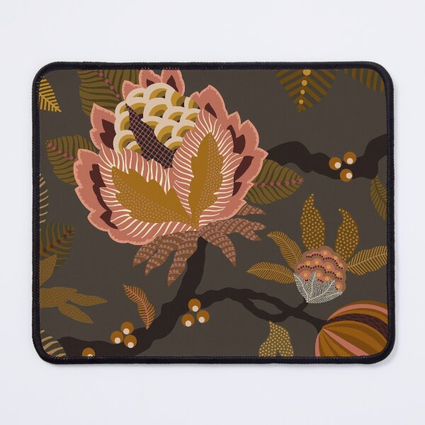 Item preview, Salmon Floral - Brownish grey designed and sold by Sarah Thorpe Designs .