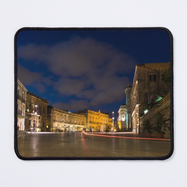Item preview, Car Light Trails on the Elegant Duomo Square in Ortygia, Syracuse designed and sold by Georgia Mizuleva.