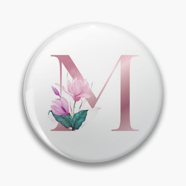Item preview, Pink Letter M With Abstract Tropical Flowers and Leaves. Floral Letter M designed and sold by silviaol.