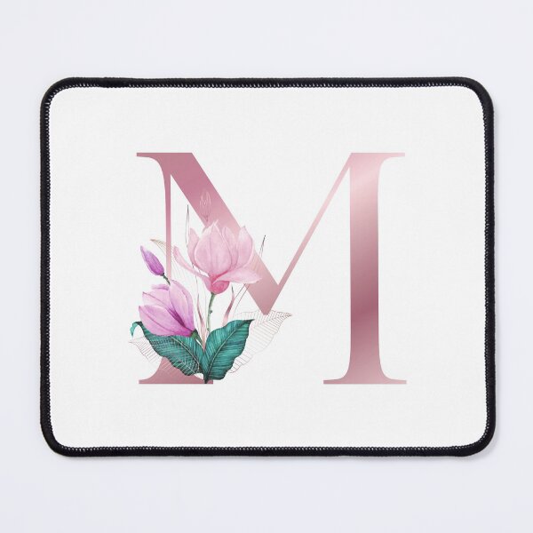 Item preview, Pink Letter M With Abstract Tropical Flowers and Leaves. Floral Letter M designed and sold by silviaol.