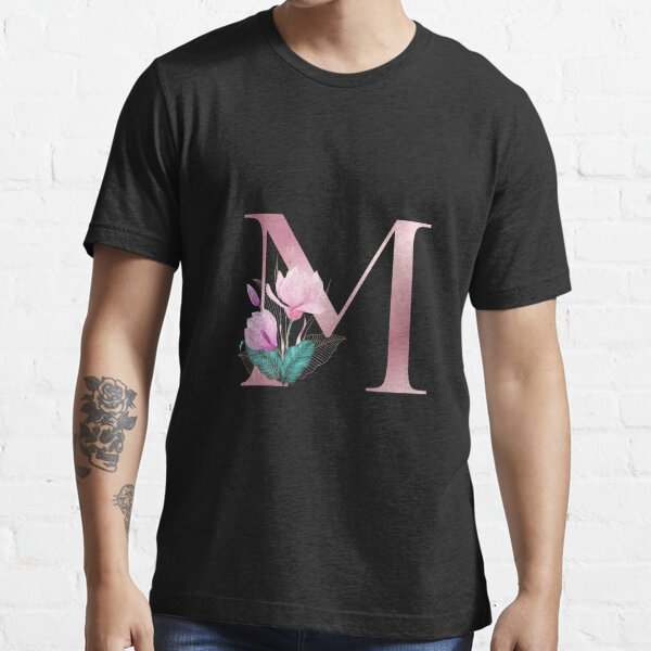 Letter P Watercolor of Floral Monogram' Men's Vintage T-Shirt