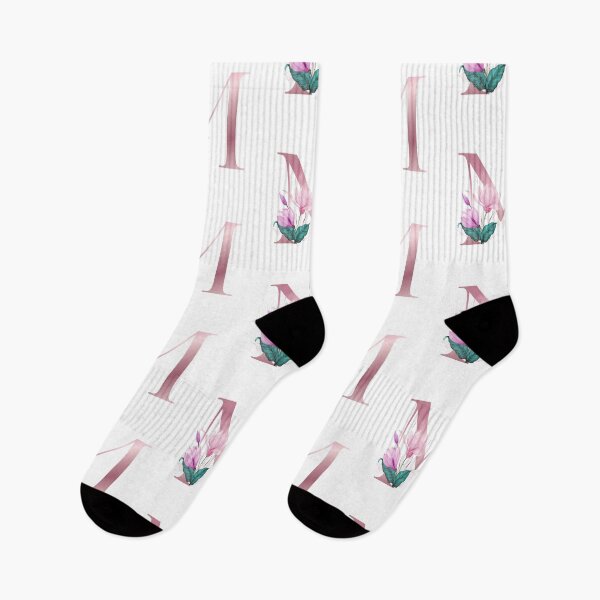 Item preview, Pink Letter M With Abstract Tropical Flowers and Leaves. Floral Letter M designed and sold by silviaol.