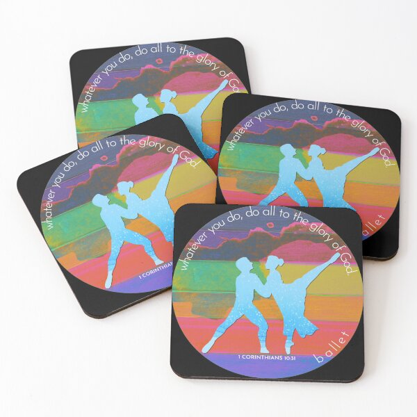 Item preview, Ballet Bible Verse Silhouette Retro Vintage Watercolour Backdrop designed and sold by TheKingdomAttic.