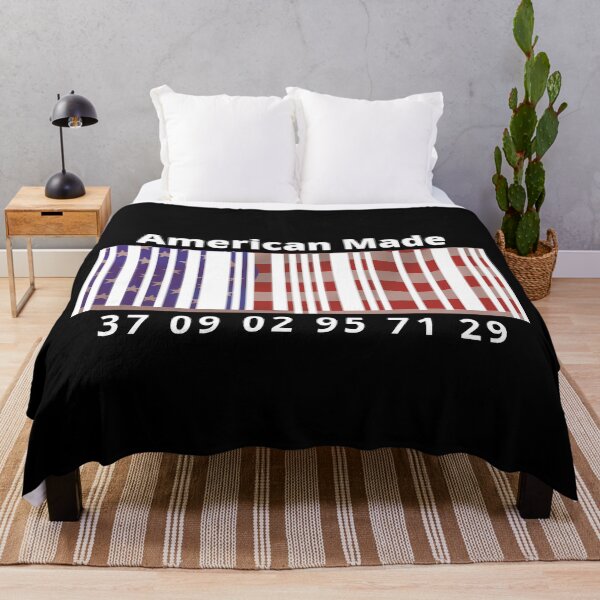 Item preview, American Made Flag Barcode Design with longitude and latitude designed and sold by Tassie-Tiger.
