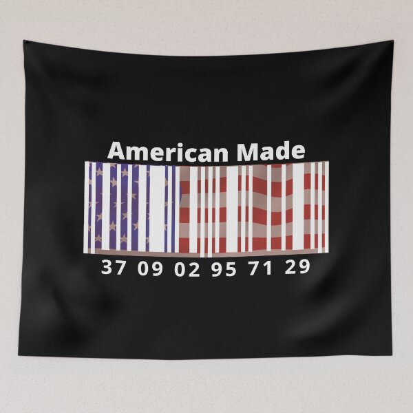 Item preview, American Made Flag Barcode Design with longitude and latitude designed and sold by Tassie-Tiger.