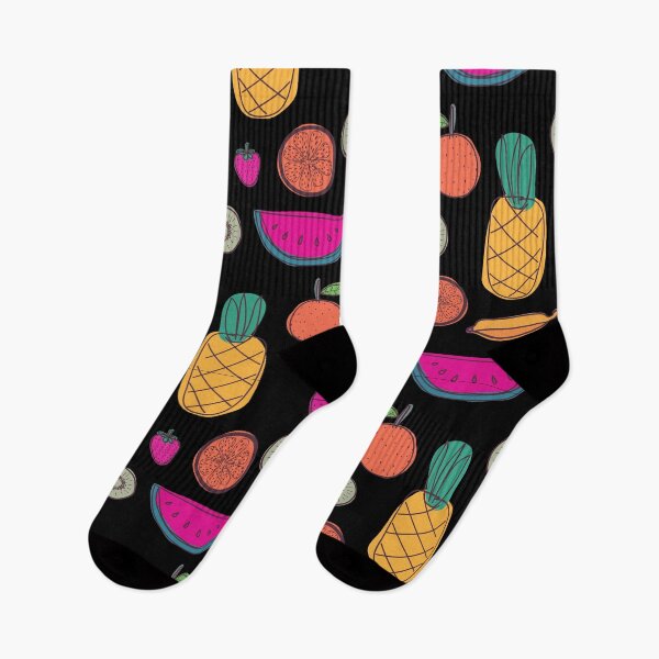 Item preview, Hawaii Hawaiian Tropical Fruits Pineapple With Leves Socks Pattern For Women Men Kids Who Loves Banana Fruits And Trees designed and sold by Dr.YesOrNo.