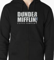 Dunder Mifflin Das Büro Lustige Typografie Text Logo Shirts Hoodie mit Reißverschluss