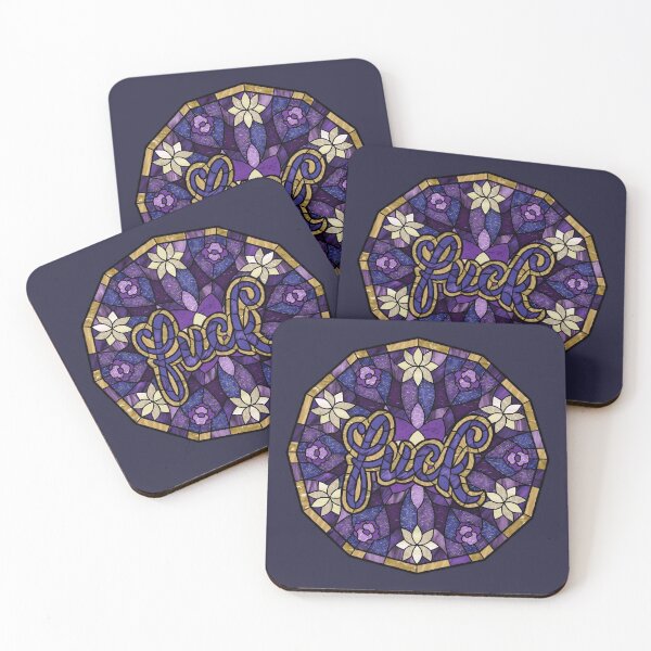 Item preview, F-Bomb Purple and Gold Stained Glass designed and sold by Wyvernwrought.