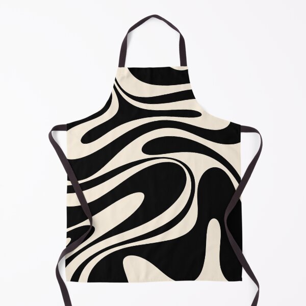 Item preview, Retro Fantasy Swirl Abstract en negro y crema de almendras designed and sold by kierkegaard.