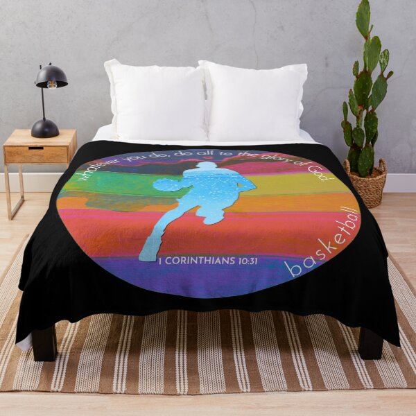 Item preview, Basketball Bible Verse Silhouette Retro Vintage Watercolour Backdrop designed and sold by TheKingdomAttic.