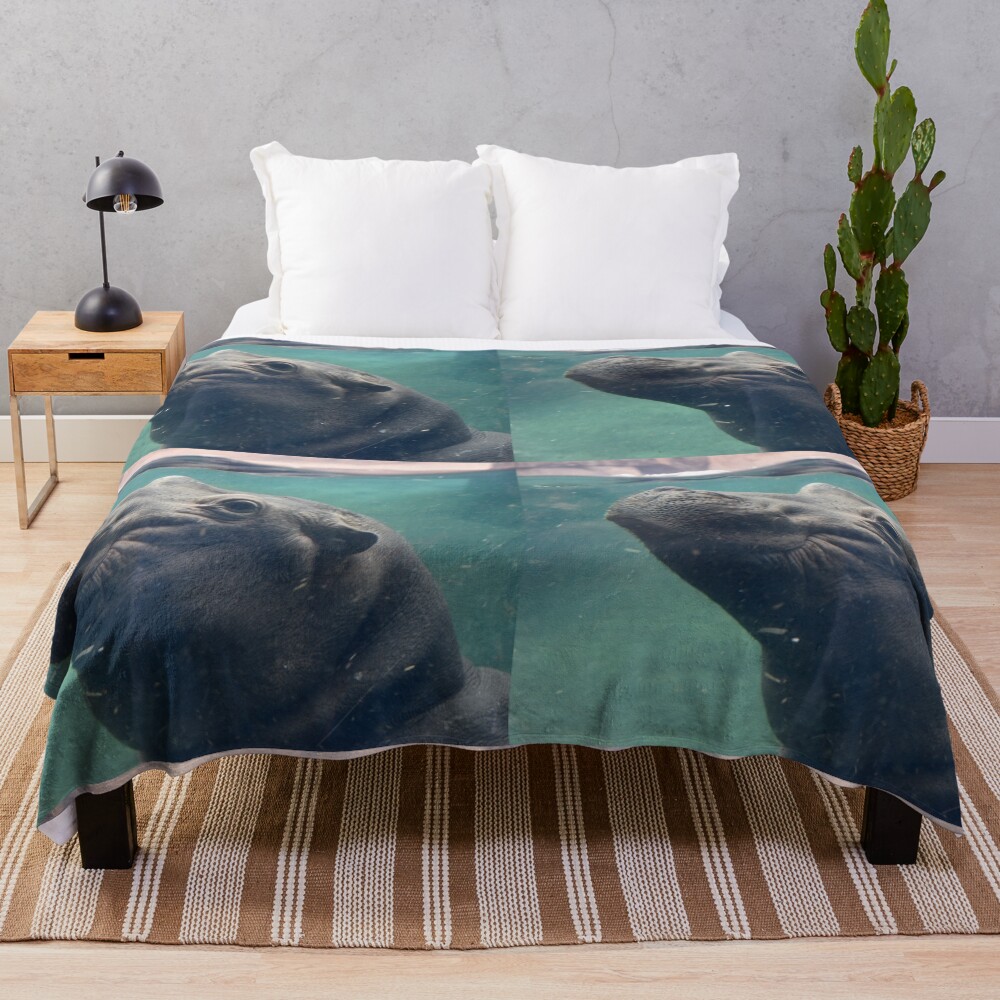 Fiona the Hippo at the Cincinnati Zoo Throw Blanket