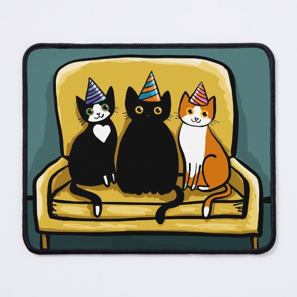 Party Hat Cats Mouse Pad