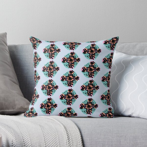 Flower Cross Pattern Throw Pillow
