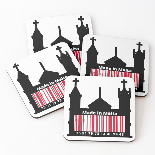 Item preview, Made in Malta Flag Barcode Design with longitude and latitude designed and sold by Tassie-Tiger.