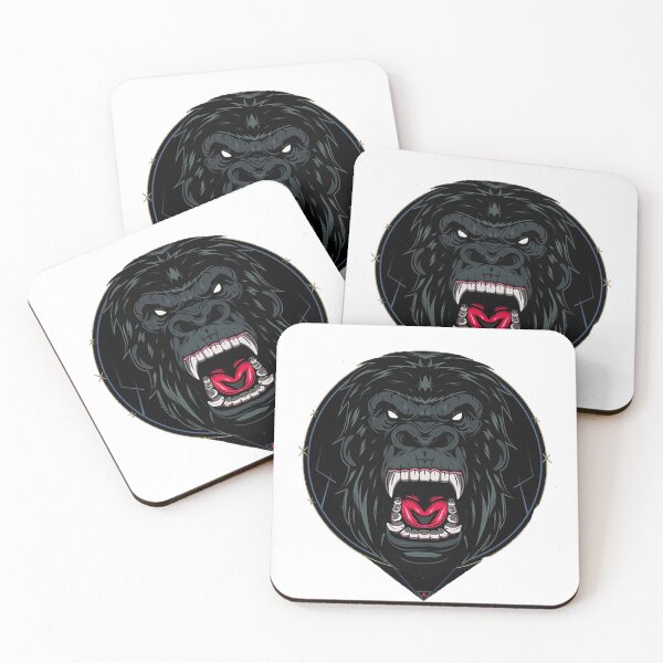 Item preview, Gorilla, gorilla head, cartoon gorilla, fangs, angry gorilla designed and sold by Nostrathomas66.