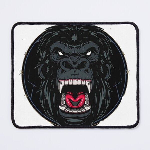 Item preview, Gorilla, gorilla head, cartoon gorilla, fangs, angry gorilla designed and sold by Nostrathomas66.