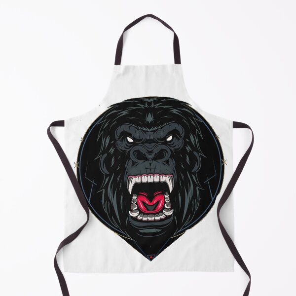 Item preview, Gorilla, gorilla head, cartoon gorilla, fangs, angry gorilla designed and sold by Nostrathomas66.