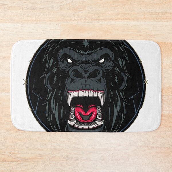Item preview, Gorilla, gorilla head, cartoon gorilla, fangs, angry gorilla designed and sold by Nostrathomas66.