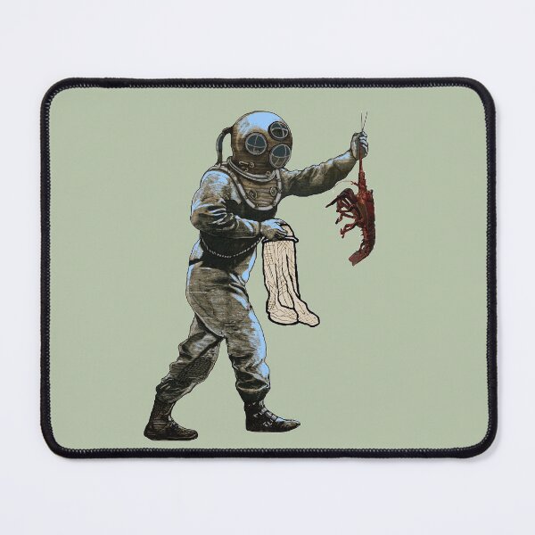 Item preview, Vintage Helmet Diver Catching a Spiny Lobster Underwater URM designed and sold by urmaddad.