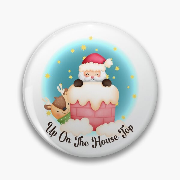 Item preview, Cute Santa and Reindeer on the House Top designed and sold by JanesCreations.